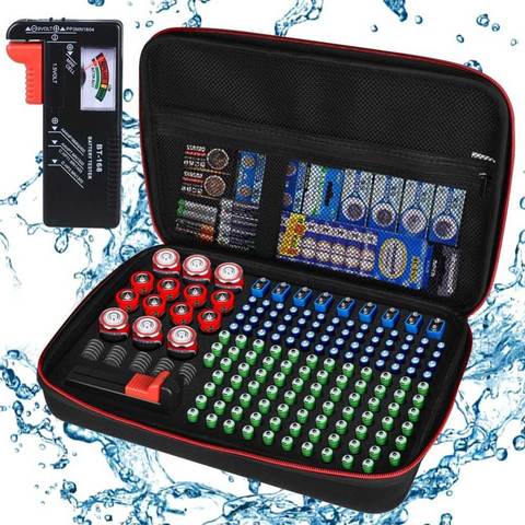 Keabys Battery Organizer Case w/ Battery Tester
