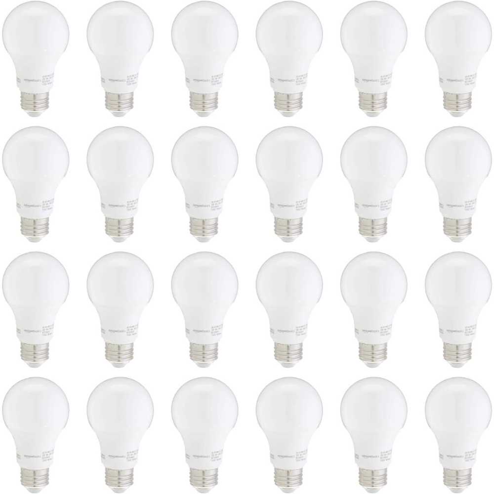 24-Pack Amazon Basics A19 9W LED Light Bulbs (800 Lumens, 5000K)
