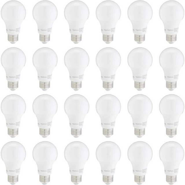 24-Pack Amazon Basics A19 9W LED Light Bulbs (800 Lumens, 5000K)