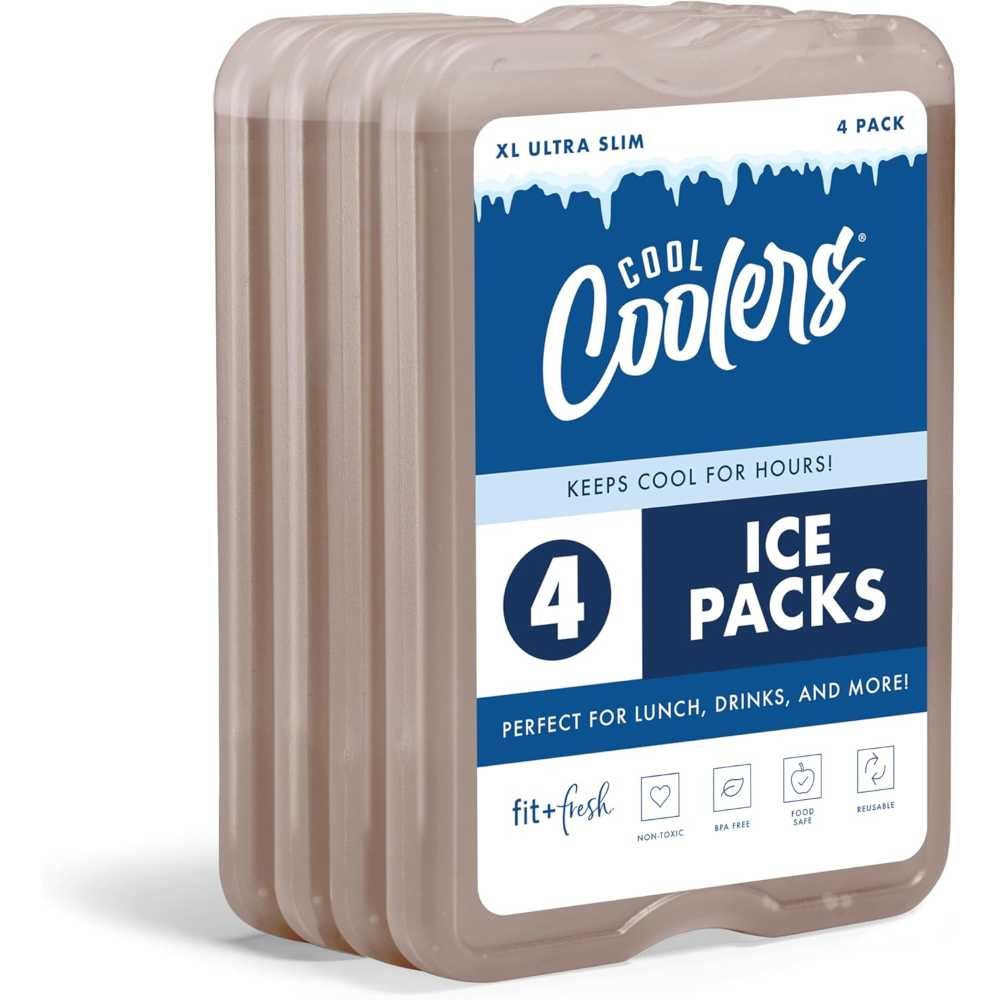 4-Pack Cool Coolers XL Slim Ice Packs