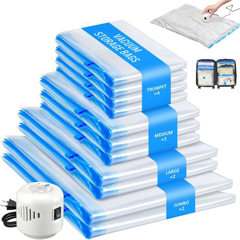 11-Pack Hatisan Vacuum Storage Bags w/ Electric Pump
