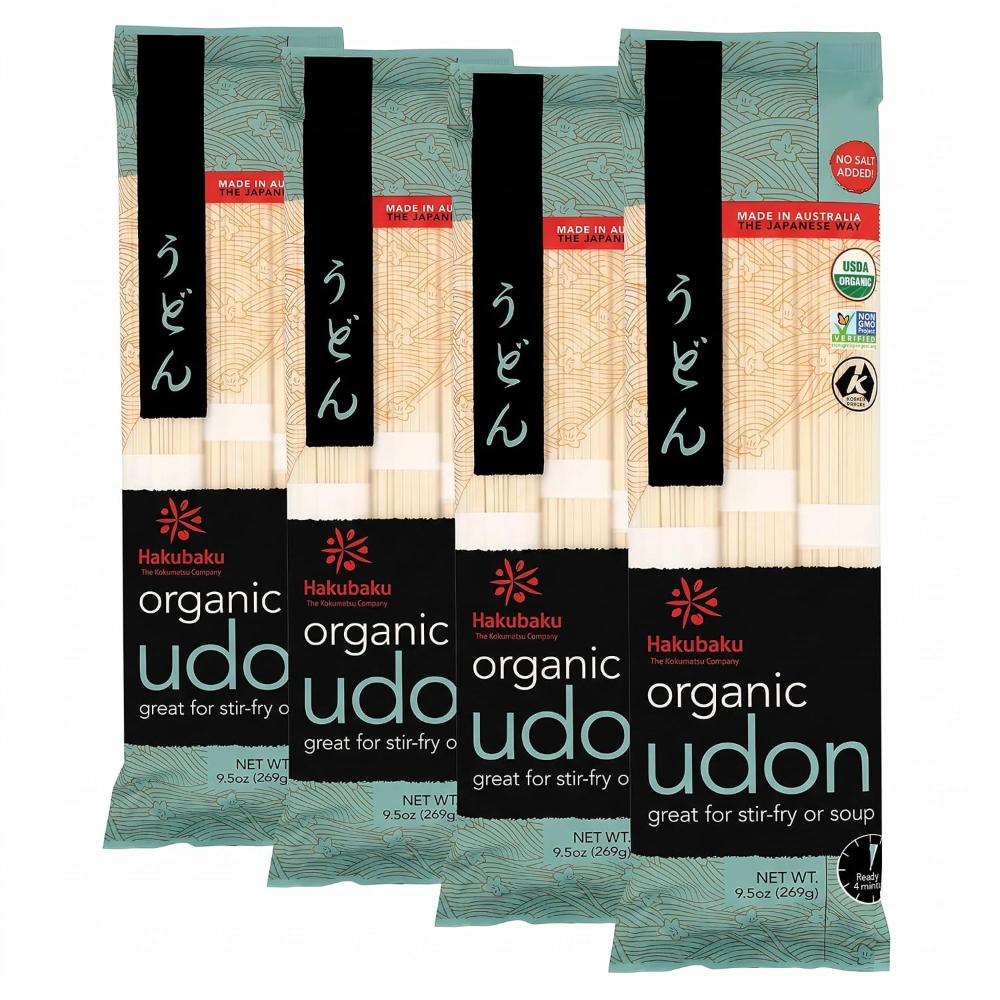4-Pack Hakubaku Organic Udon Wheat Noodle, 9.5 oz.