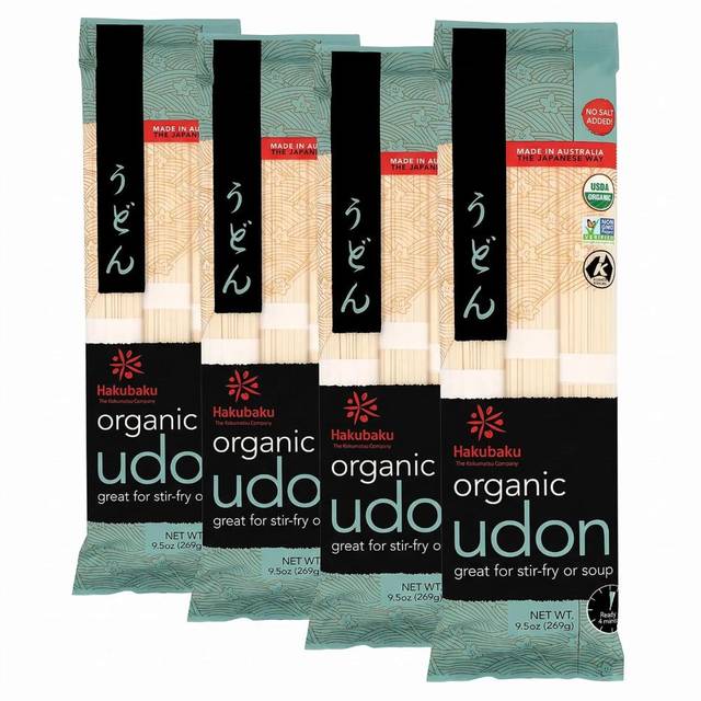 4-Pack Hakubaku Organic Udon Wheat Noodle, 9.5 oz.