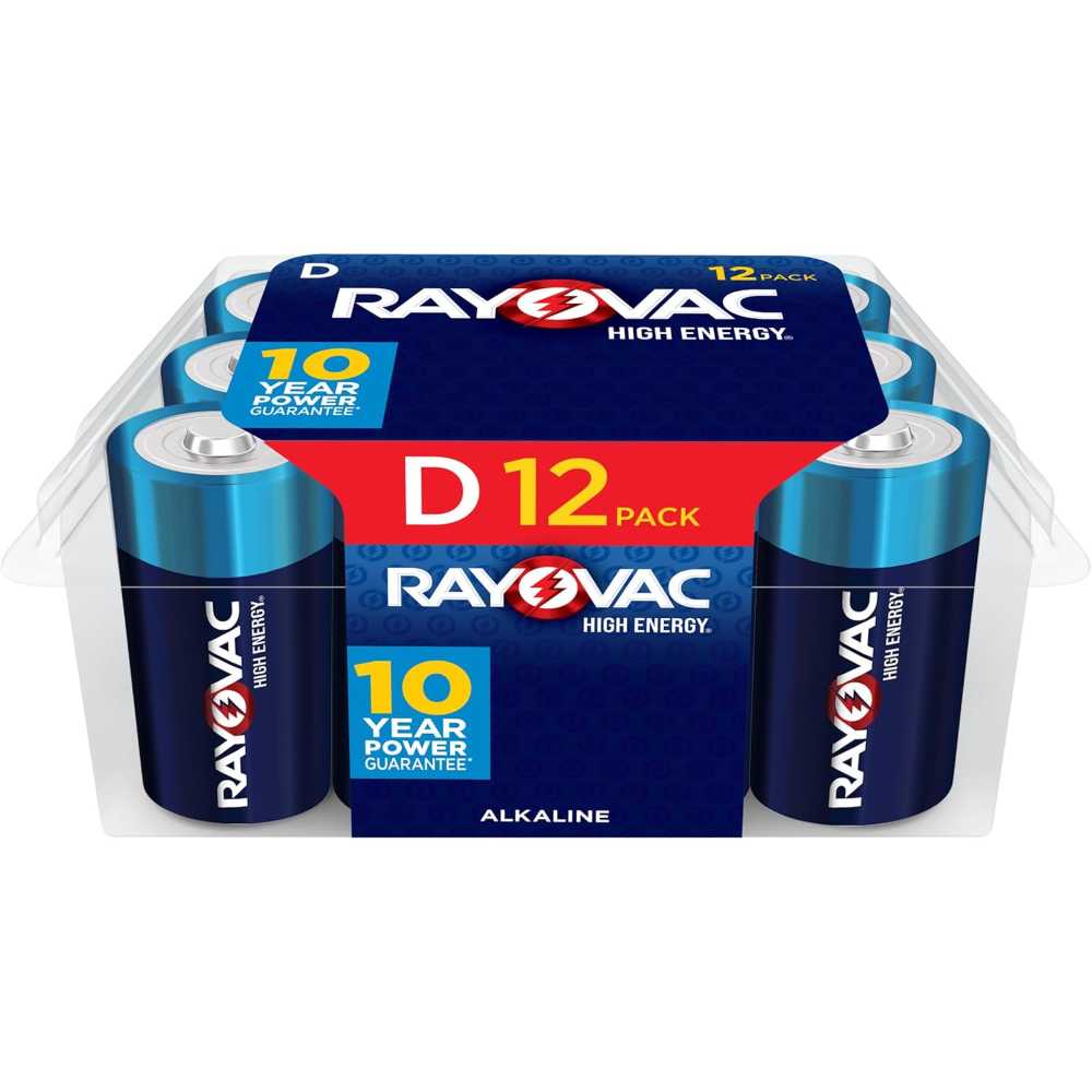 12-Pack Rayovac D Batteries + $5 Amazon Gift Card