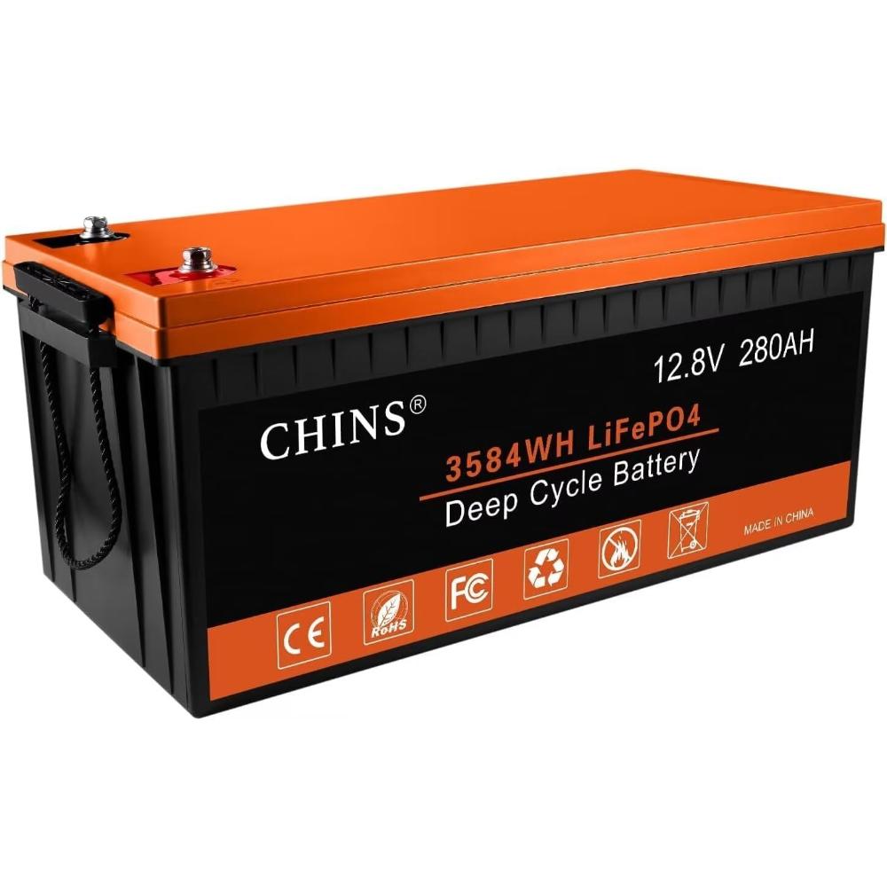 CHINS 12V 280Ah/3584Wh LiFePO4 Battery