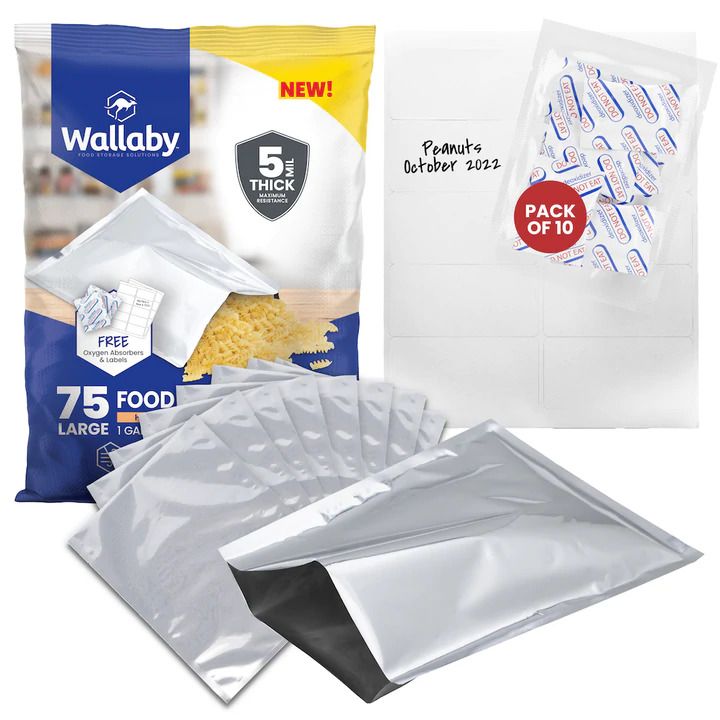 $5 Off Any Order of Wallaby Mylar Bags and Oxygen Absorbers