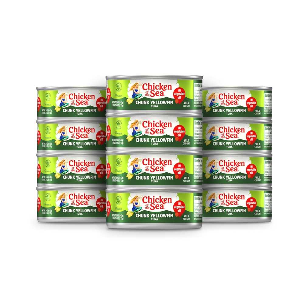 12-Pack Chicken of the Sea Yellowfin Tuna in Vegetable Oil, 5 oz.