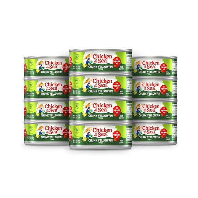 12-Pack Chicken of the Sea Yellowfin Tuna in Vegetable Oil, 5 oz.