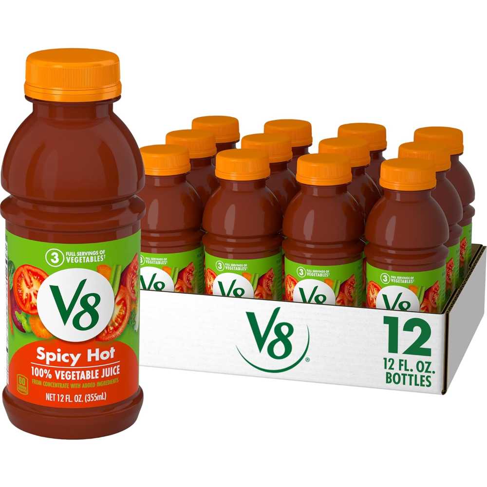 12-Pack V8 Spicy Hot 100% Vegetable Juice, 12 oz.