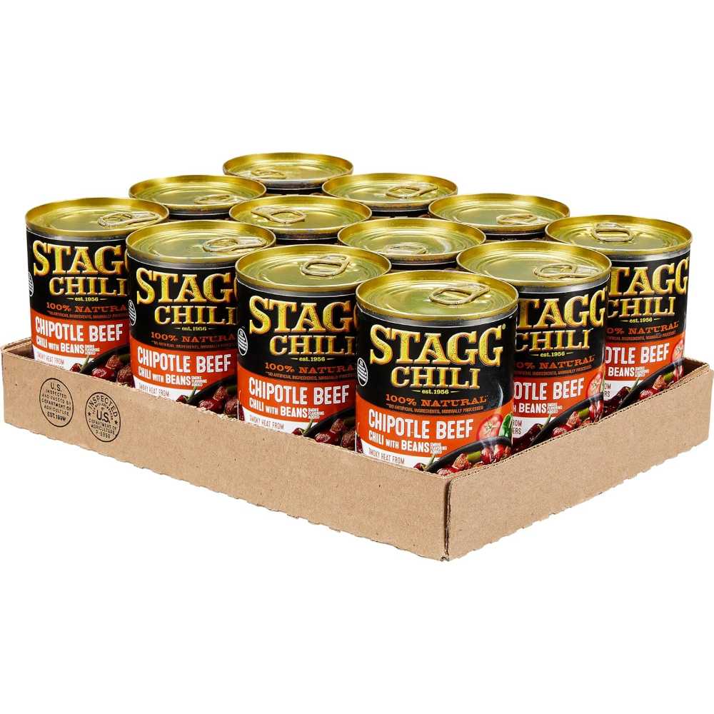 12-Pack Stagg Chipotle Beef Chili w/ Beans, 15 oz.