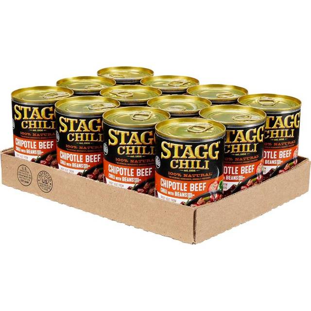 12-Pack Stagg Chipotle Beef Chili w/ Beans, 15 oz.