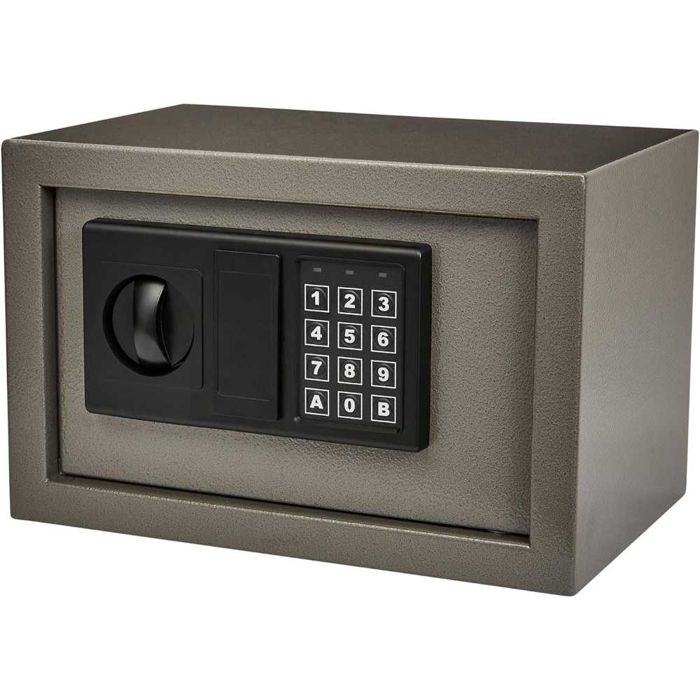 Stalwart Steel Safe w/ LED Keypad + 2 Manual Override Keys