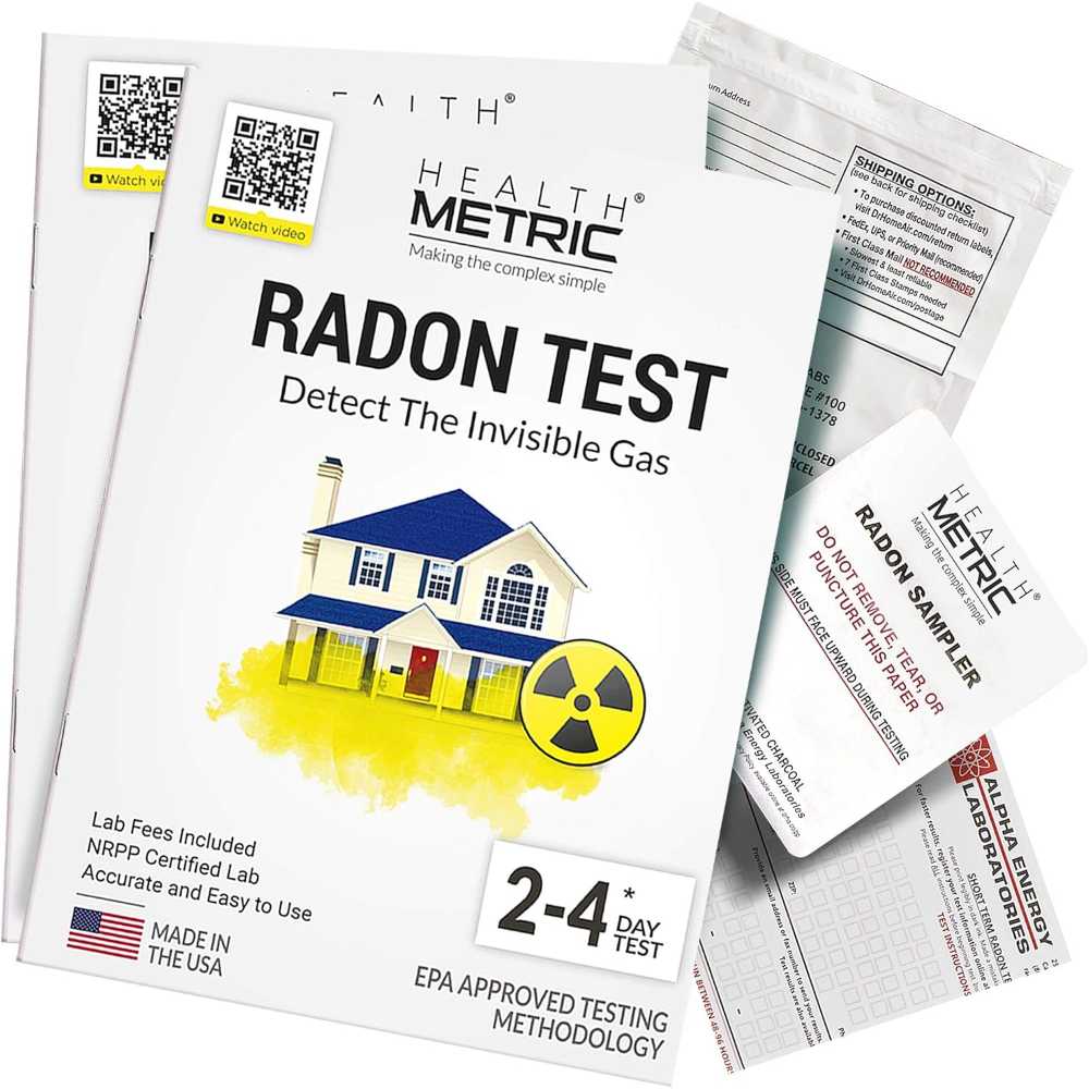 2-Pack Radon Test Kit for Home (Lab Fee Included)