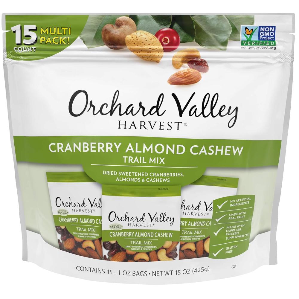 15-Pack Orchard Valley Harvest Cranberry Almond Cashew Trail Mix, 1 oz.