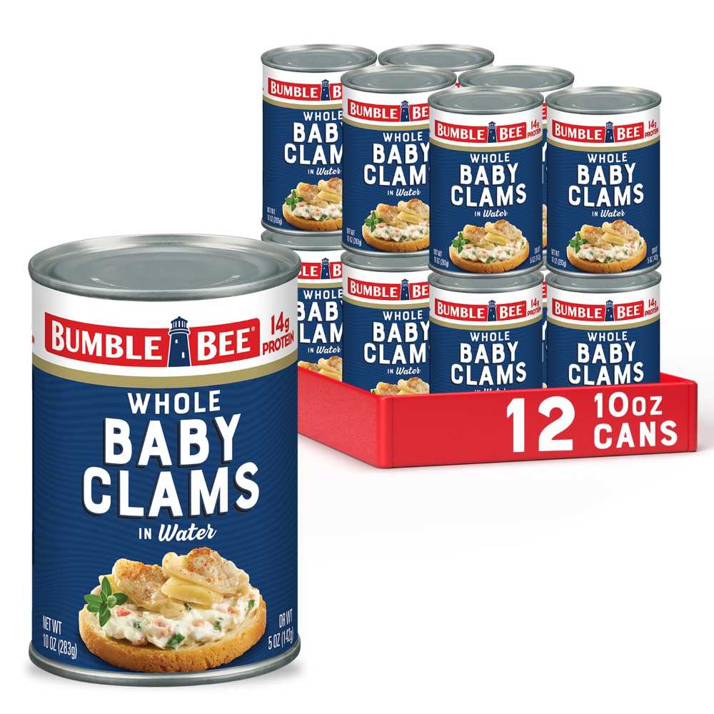 12-Pack Bumble Bee Whole Baby Canned Clams, 10 oz.