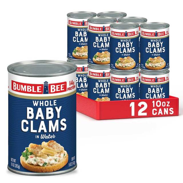 12-Pack Bumble Bee Whole Baby Canned Clams, 10 oz.