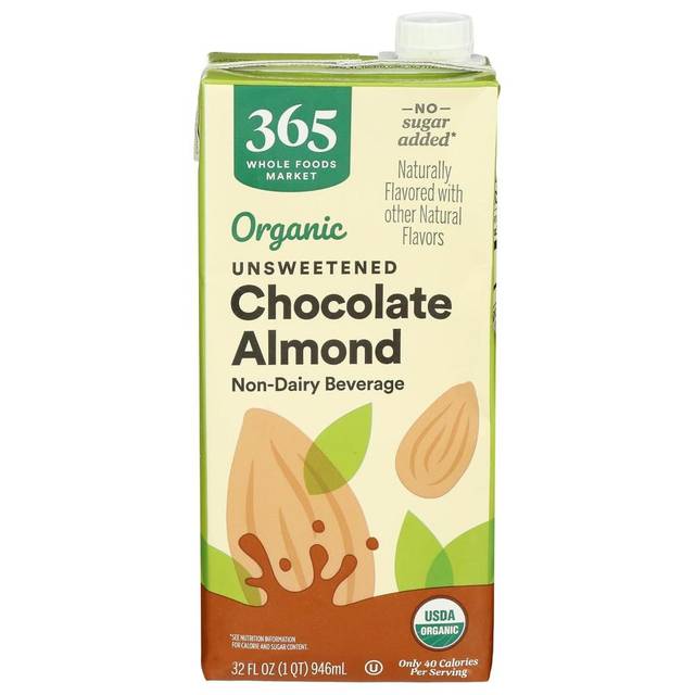 Prime: Whole Foods Market Organic Unsweetened Chocolate Almond Milk, 32 oz.