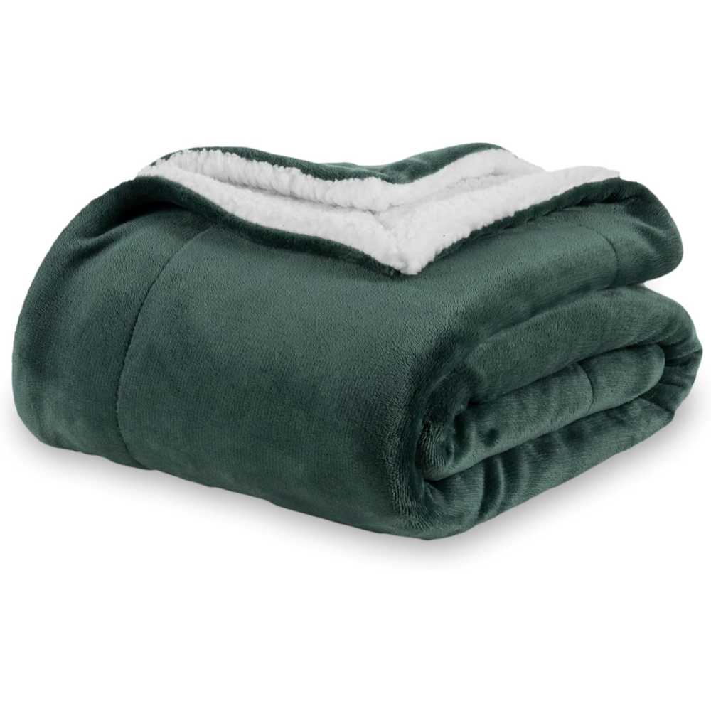 Berkshire Queen Size Sherpa Fleece Blanket (90" x 90")