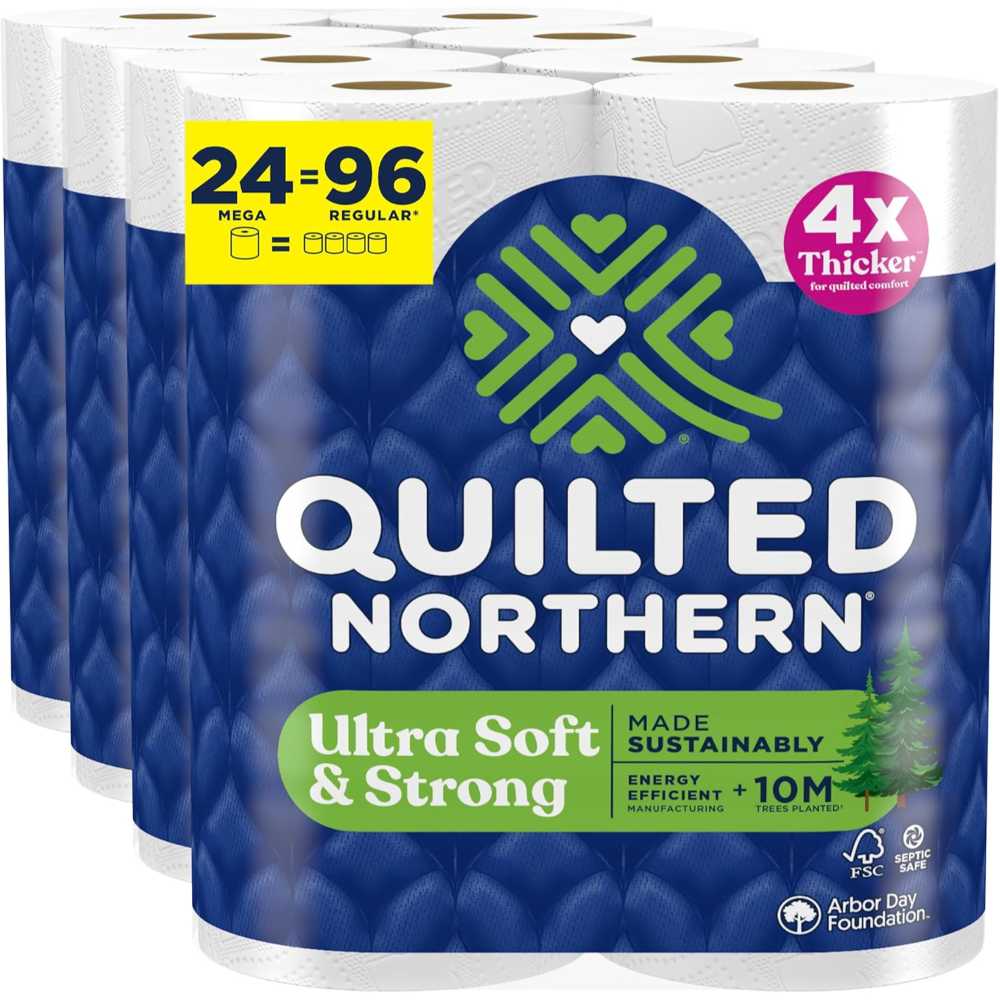72-Pack Quilted Northern Ultra Soft & Strong Toilet Paper Mega Rolls + $15 Amazon Credit