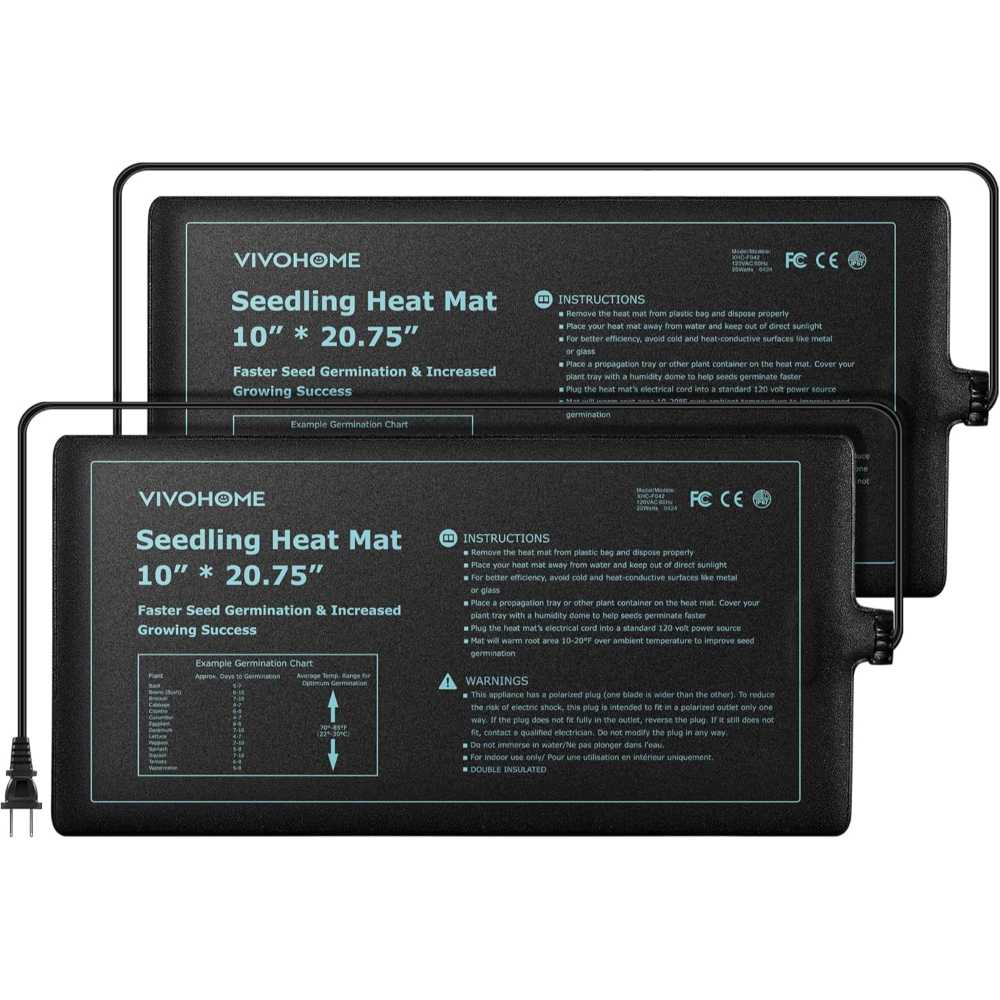 2-Pack VIVOHOME 10" x 20" Waterproof Seedling Heat Mat