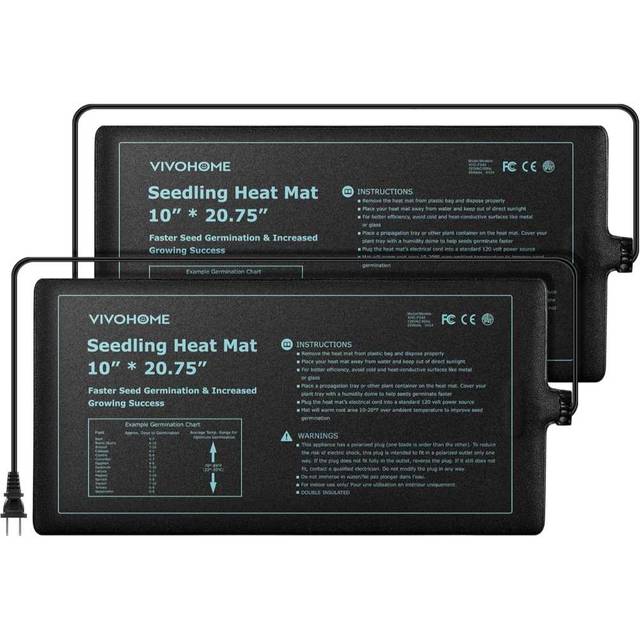 2-Pack VIVOHOME 10" x 20" Waterproof Seedling Heat Mat