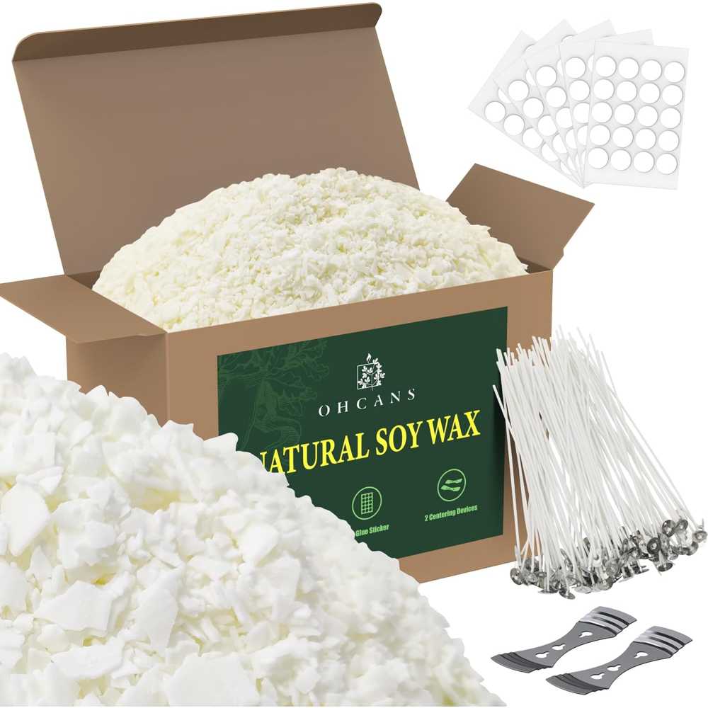Ohcans 10 lb. Soy Candle Wax + 100x Wicks