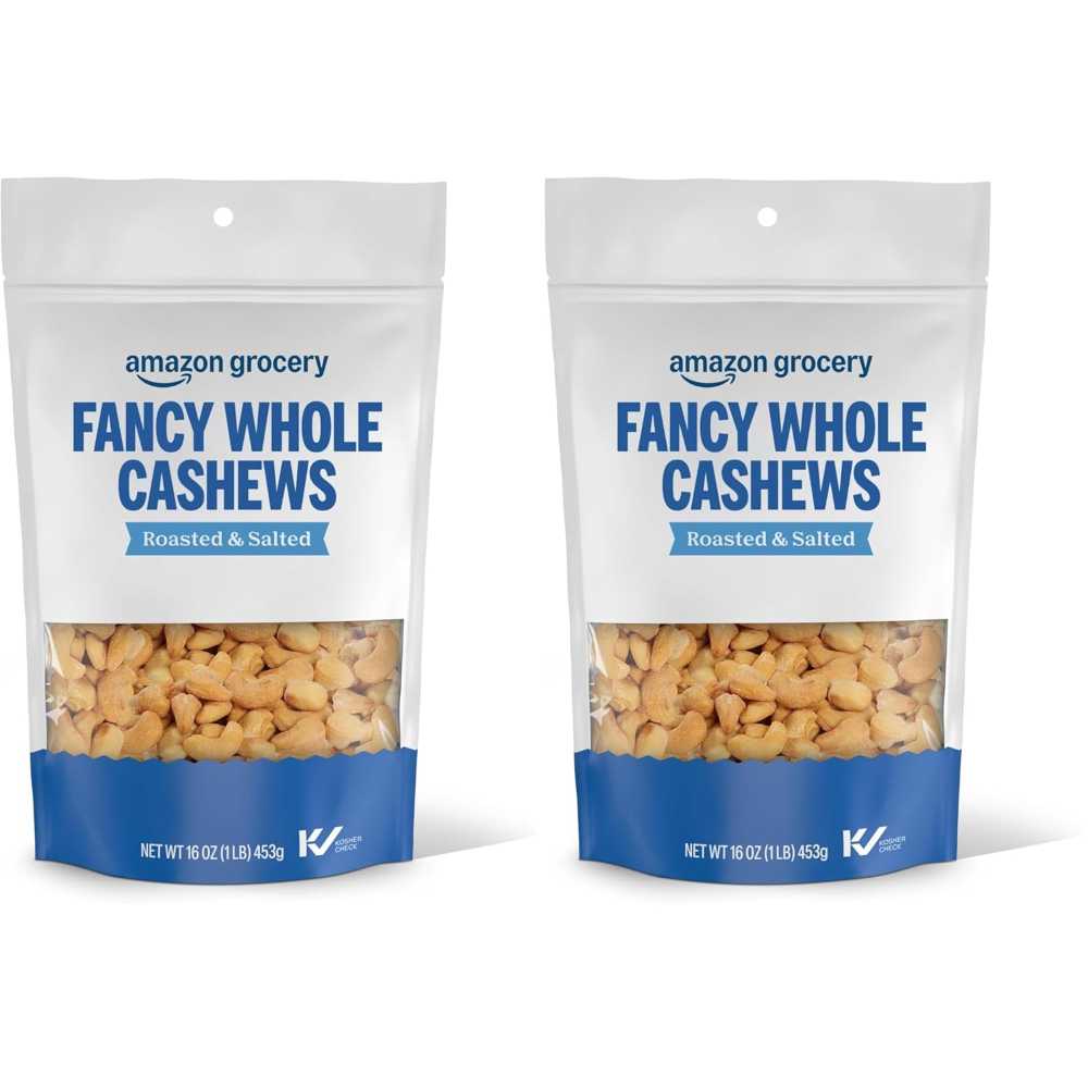 2-Pack Happy Belly Roasted & Salted Whole Cashews, 16 oz.