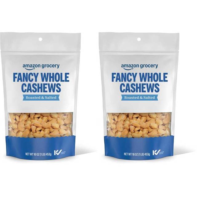 2-Pack Happy Belly Roasted & Salted Whole Cashews, 16 oz.