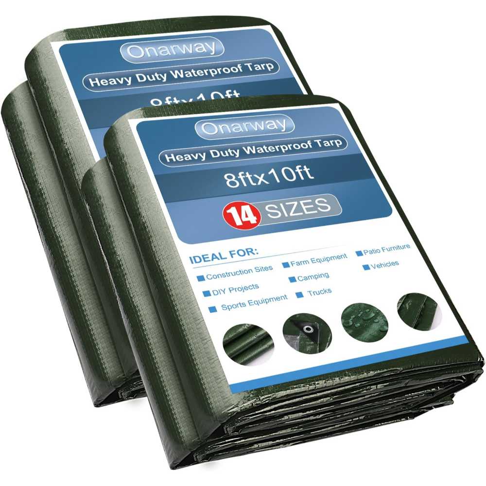 2-Pack Onarway 8' x 10' Green 6-Mil Tarp