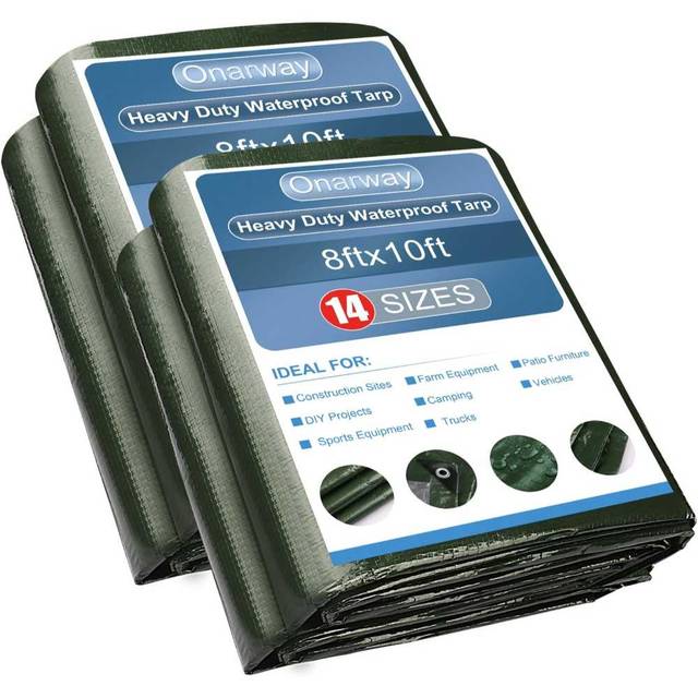 2-Pack Onarway 8' x 10' Green 6-Mil Tarp