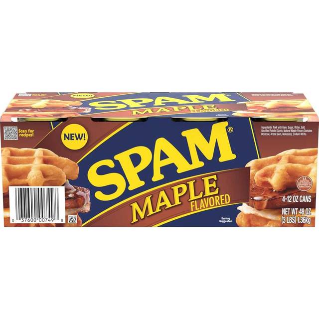 4-Pack Spam Maple Canned Ham, 12 oz.