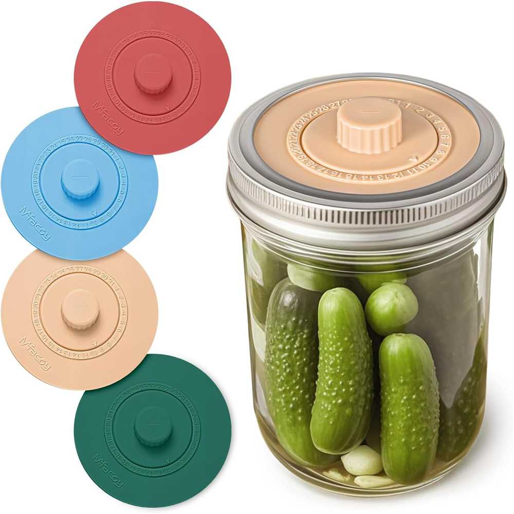 4-Pack Mfacoy Airlock Fermentation Lids for Wide Mouth Mason Jars