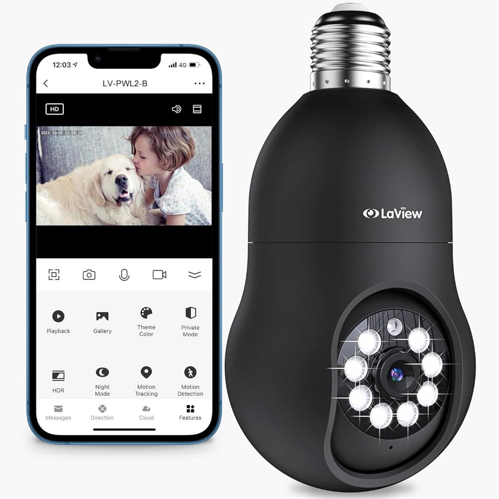 Prime Members: LaView Outdoor 2K Lightbulb Security Camera