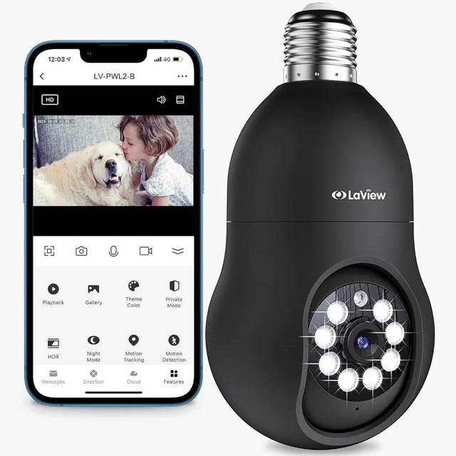 Prime Members: LaView Outdoor 2K Lightbulb Security Camera