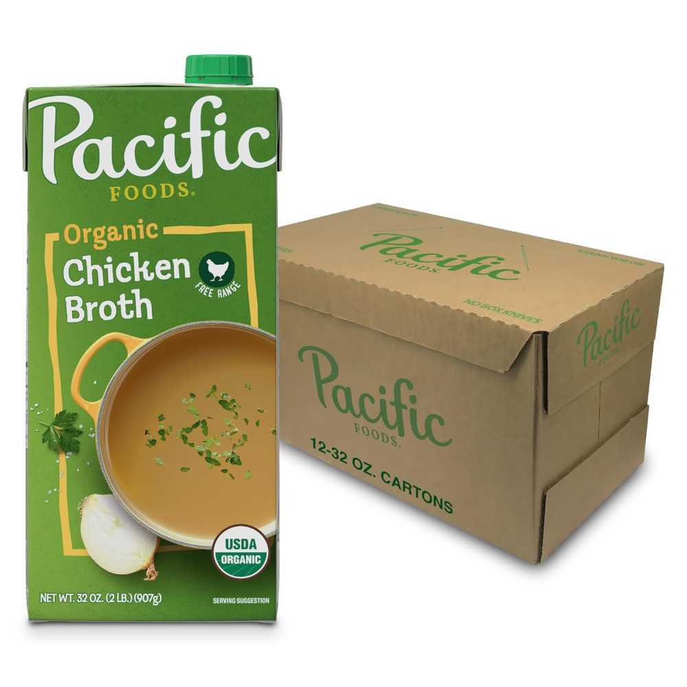 12-Pack Pacific Foods Organic Free Range Chicken Broth, 32 oz. ($1.63/Each)