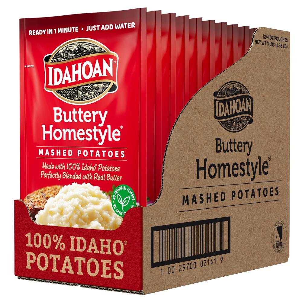 12-Pack Idahoan Buttery Homestyle Mashed Potatoes, 4 oz.