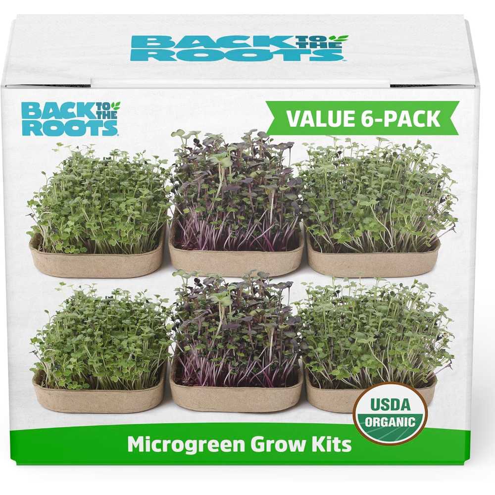 6-Pack Back to the Roots DIY Organic Microgreen Grow Kit