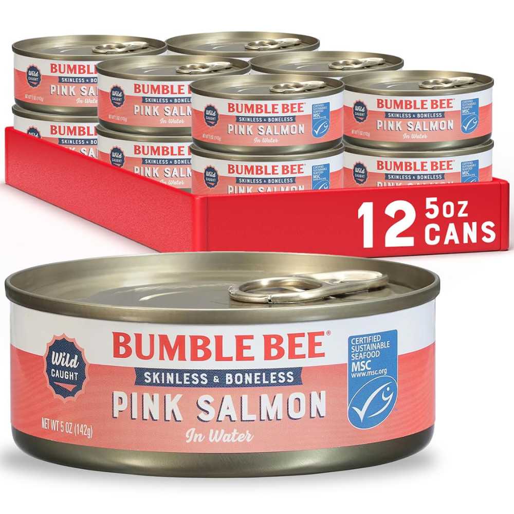 12-Pack Bumble Bee Skinless & Boneless Canned Pink Salmon, 5 oz.