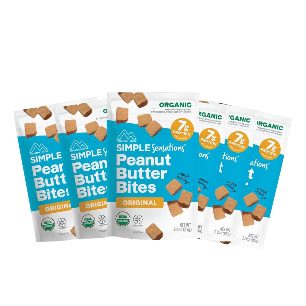 6-Pack Mountain House Organic Freeze Dried Peanut Butter Bites