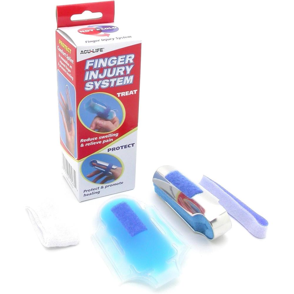 Acu-Life Finger Injury System w/ Splint & Reusable Hot/Cold Gel Pack