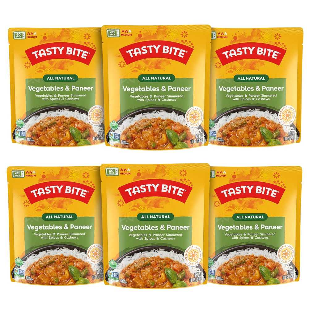 6-Pack Tasty Bite Indian Vegetables & Paneer Entrée, 10 oz.