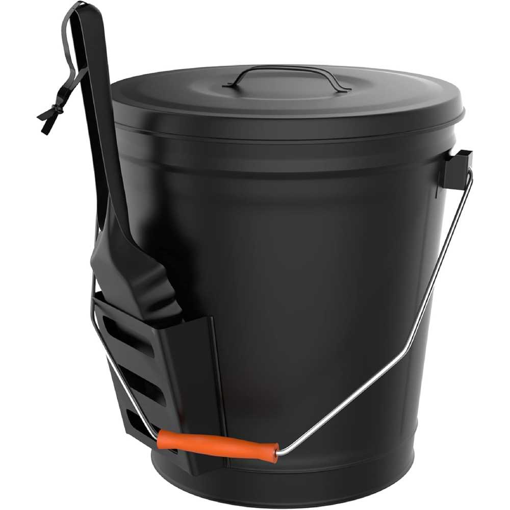 Pure Garden 4.75 Gallon Ash Bucket w/ Lid + Shovel