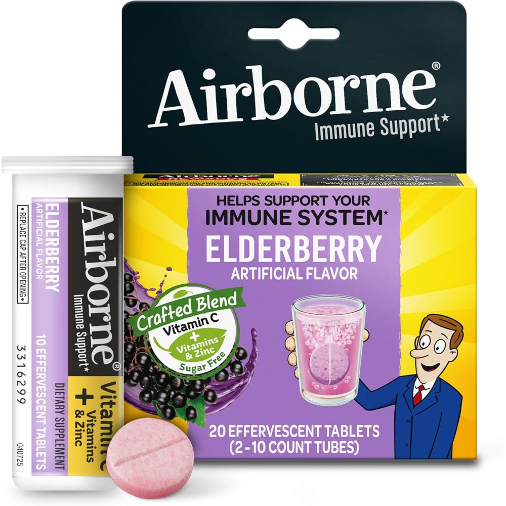 20-Pack Airborne Elderberry Immune Support Effervescent Tablets