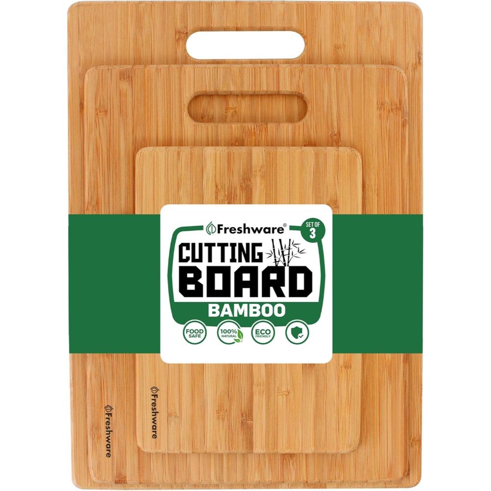 3-Piece Freshware Bamboo Cutting Board Set