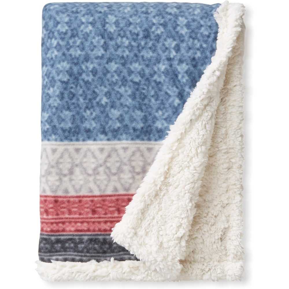 Eddie Bauer Brushed Fleece with Sherpa Reverse Throw, 50" x 70"