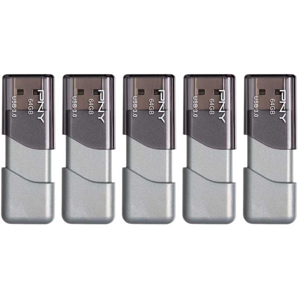 5-Pack 64GB PNY Turbo Attaché 3 USB 3.0 Flash Drive