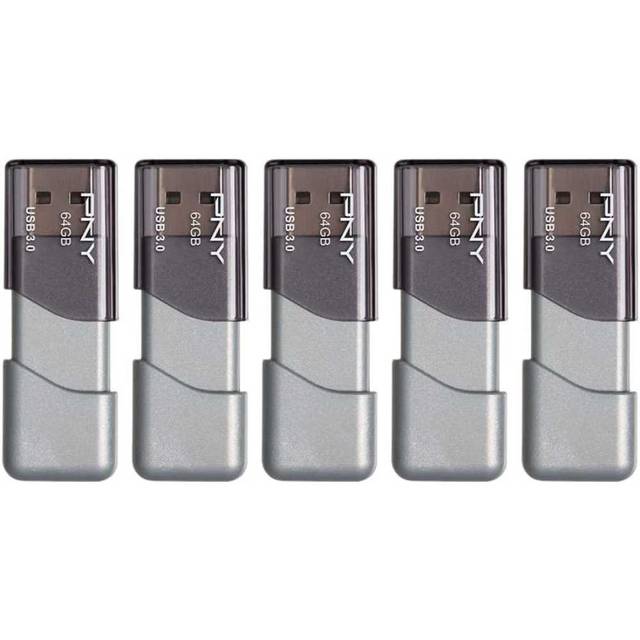 5-Pack 64GB PNY Turbo Attaché 3 USB 3.0 Flash Drive