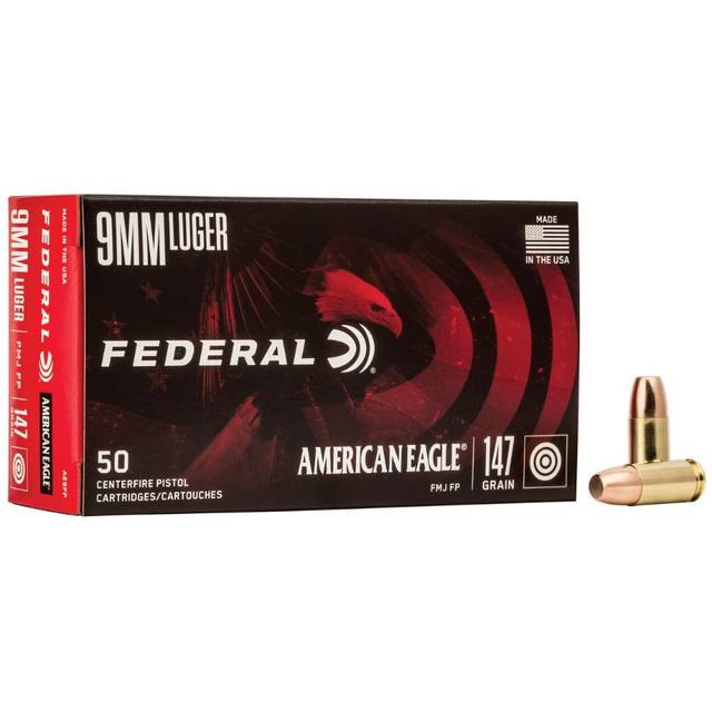 1000-Rounds Federal American Eagle 9mm FMJ 147 Grain