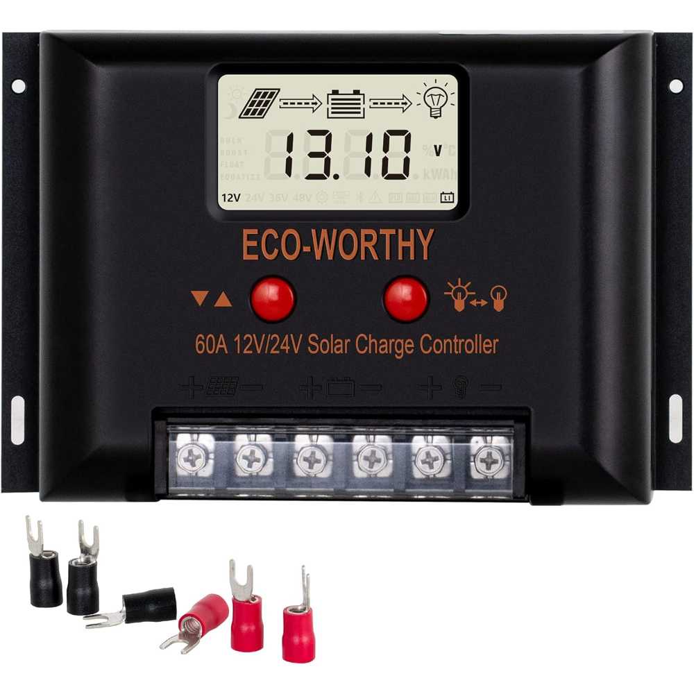 Prime Members: Eco-Worthy 60A 12V/24V PWM Solar Charger Controller (+ BOGO 50% Off)
