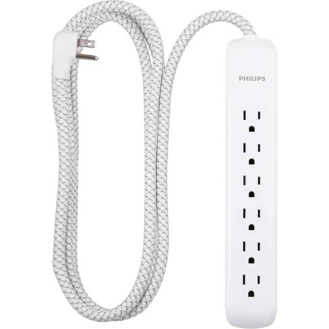 Philips 6-Outlet 1080J Surge Protector w/ 6' Braided Cord